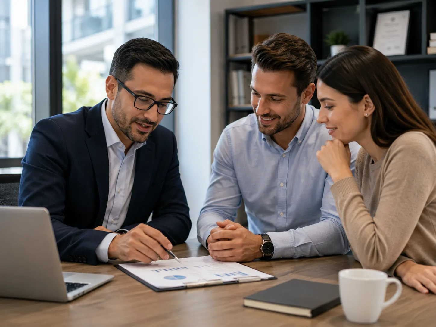 Mortgage consultation meeting with clients